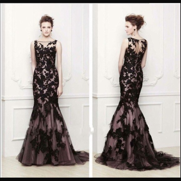 Custom handmade lace dusty rose prom gown/dress - Picture 1 of 8